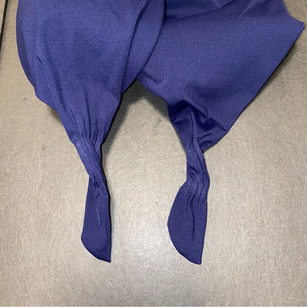 Front Tie Navy Blue Small Bikini Top - Picture 3 of 6